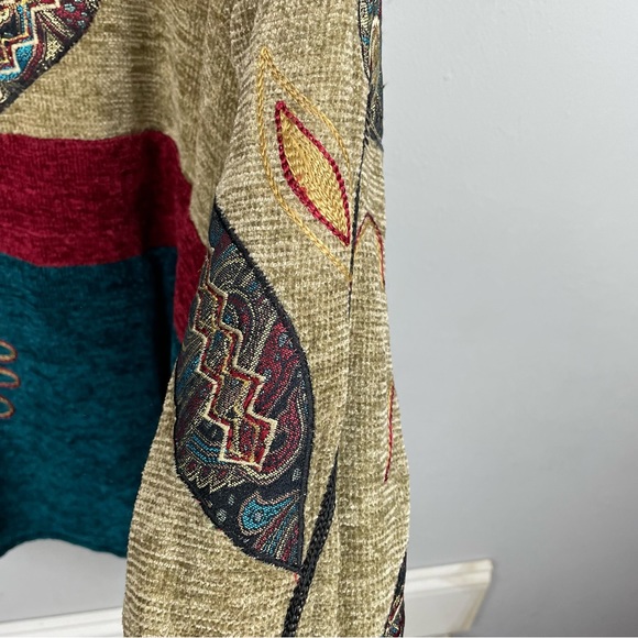 Indigo Moon Boho Mix Media Toggle Patchwork Jacket Size XS - Picture 9 of 10